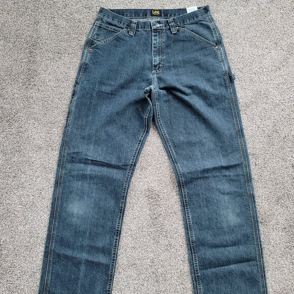 Men's Lee Carpenter Style Blue Jeans 33 X 34, In good pre-owned condition - Picture 1 of 9
